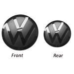 2 tk Esiosa ja Tagumine Embleem VW Golf 6 7.5 Golf 8 jaoks Ei M&otilde;juta ACC-d Muudetud SDH8 Must Silt Lame Peegli Logo Kate Kleebis Polo 6R 11-13