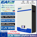 EASUN POWER 300AH 100AH 200AH LiFePO4 aku 48V akupowerwall 5KWH 15KWH liitiumraudaku 6000+ ts&uuml;klit CAN RS485 BMS EL laos