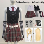 Misa Amane Cosplay Surma Cosplay Kost&uuml;&uuml;m Deb&uuml;&uuml;t Igap&auml;evane Seksikas Kleit Subkultuur Kaelakee GothLoli &Uuml;htne Komplekt XL