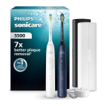 Philips Sonicare 5500 duo elektriline hambahari &ndash; 2 harja, valgendav puhastus, surveandur - Valge ja tumesinine