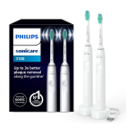 Philips Sonicare 3100 elektriline hambahari, survekontroll ja taimer, Valge & Valge, 2-pakend