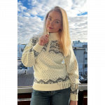 Naiste kampsun t&auml;hega, kaelus lukuga