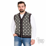 Meeste villane vest n&ouml;&ouml;pidega, skandinaavia ornamendiga