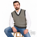 Meeste villane vest abstraktse ornamendiga