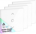 Meross MRS100MA(EU) Smart Wi‑Fi (Matter) Blind Switch, 4‑Pack