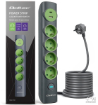 Qoltec Power strip with backlit switch 4sockets 1xUSB C