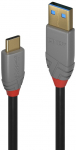 LINDY USB 3.2 Typ A an C Kabel, 5A PD, Anthra Line 3m