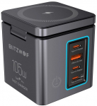 BliTZWOlF BW-i113 GaN, USB-A, 3xUSB-C, 105W mains charger