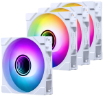 PHANTEKS 4-Pack M25 Gen2 PWM D-RGB Fan & 3-Pack Reverse Blade Fan, 120mm - white