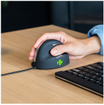 R-Go HE Mouse Ergonomisk mus, Medium (165-195mm), H&oslash;jre, med kabel Kabling Sort