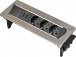 Brennenstuhl Indesk Power Desk Extension Cord 3 Outlets 2 USB Ports