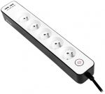 Tracer Zebra Mobile Ready Power Strip 1.5 m (5 Sockets + 2xUSB)