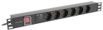 Lanberg PDU rack power strip 19 inch 1U 16A 6x230V schuko 2m black