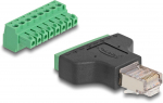 Delock Adapter RJ45 Stecker > Terminalblock 8 Pin 2-teilig 3,81 mm