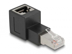 Delock RJ45 plug to RJ45 socket adapter Cat.6A 90&deg; up