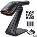 Qoltec Wireless barcode scanner 1D 2D scanner stand USB