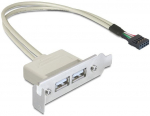 Slot bracket USB 2.0 low profile 2 port, 0.5m