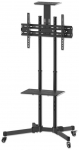 Manhattan TV & Monitor Mount, Trolley Stand, 1 screen, Screen Sizes: 37-65", Black, VESA 200x200 to 600x400mm, Max 40kg,