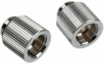 Bitspower Touchaqua Adapter gerade G1/4 Zoll AG auf G1/4 Zoll IG - 2er Pack, 15mm, silber