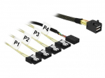 Delock Mini SAS HD SFF-8643 to 4x SATA 7-pin + Sideband 1m