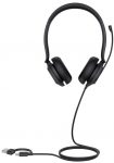 Yealink UH35 wired USB headset black UC version USB-A USB-C dual
