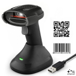 Qoltec Wireless barcode scanner 1D 2D scanner stand USB