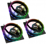 Cryorig Crona S PWM L&uuml;fter, ARGB, 3er Pack - 120mm, schwarz