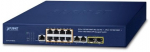 Planet L2+ 8-Port 10/100/1000T 802.3at PoE + 2-Port 10/100/1000T + 2-Port 100/1000X SFP Managed Switch