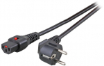 EFB Netzkabel Schutzk. 90-C13 180,IEC Lock,sw,3.0m,3x1,00