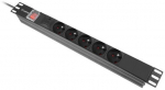 Lanberg PDU rack power strip 19 inch 1U 16A 5x230V 2m black