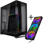 PHANTEKS NV7 E-ATX Case, Tempered Glass, ARGB D-RGB Fan 3-Pack - 120mm, Black