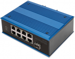 DIGITUS Switch Ind. 8-Port 10100 PoE Unmanaged blau