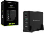 Conceptronic 4-port desktop charger 3x USB-A, USB-C black