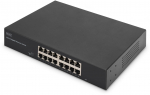 DIGITUS Switch 16-Port Gigabit, 19" unmanaged schwarz