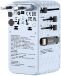 Universal Travel Adapter Verbatim Charge 70W 2C