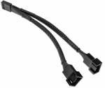 Inline Y-Cable for PWM Fans - 0.15m Black Sleeved