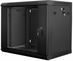 Lanberg 19'' wall-mounted installation cabinet 9U 600x450mm black (glass door)