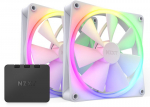 NZXT F140 PWM Fan 2-Pack with Controller, White