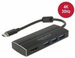 USB 3.1 Gen 1 Adapter, USB Type-C, 3 x USB 3.0 Type-A, 1 x HDMI, 4K, 30 Hz