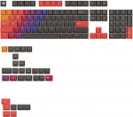 Glorious GPBT Gradient Keycaps, ANSI Layout (US), PBT, Dye-Sub - Celestial Fire