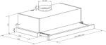 Candy CBT625/2X Telescopic Hood 60 cm, 332 m&sup3;/h, Mechanical, LED