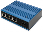 DIGITUS Switch Ind. 4-Port 10100 30W PoE Unmanaged blau