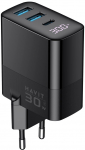 Havit UCLE001 EU - GaN three-port charger 30 W, black