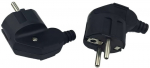 MicroConnect Angled schuko power plug, Black, 16A 250V