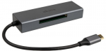 Akasa USB 3.2 Gen1 Type-C 3-in-1 Card Reader - silver