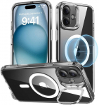 ESR Classic Hybrid (HaloLock) case with stand for iPhone 16 Plus (transparent)