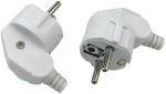 MicroConnect Angled schuko power plug, White, 16A 250V