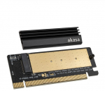 Akasa M.2 PCIe 3.0 x16 Adapter Card with Heatsink - Black