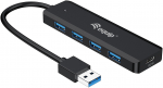 Equip USB-Hub 4-Port 3.2 ->4x3.0 +USB-C Adp.5Gbps o.Netz.sw