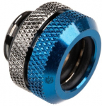 Bitspower Multi-Link Adapter Anschluss gerade G1/4 Zoll AG auf 12mm AD Hardtube - schwarz gl&auml;nzend/blau